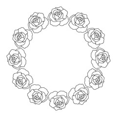 roses round ornament frame