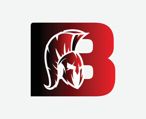 initial Letter B spartan logo, gym and fitness logo