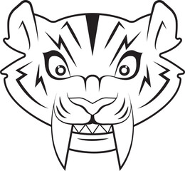 Vector Illustration of Tiger in Vintage Style