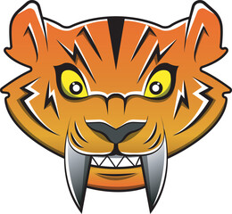 Vector Illustration of Tiger in Vintage Style