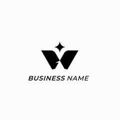 design logo combine letter W and hat wizard