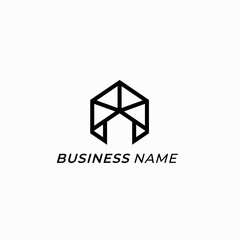 Fototapeta premium design logo hexagon and home