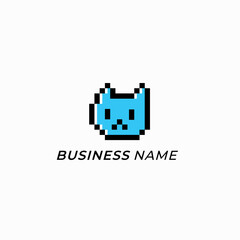 design logo creative head pixel cat