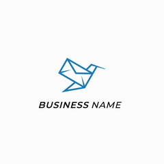 design logo origami bird and email