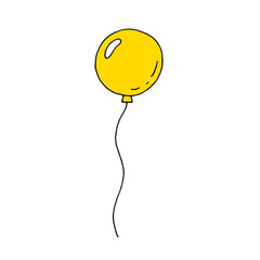 Balloon. Festive decoration. Party. Birthday. Vector. Doodle. Drawn by hand. Elements for a greeting card.