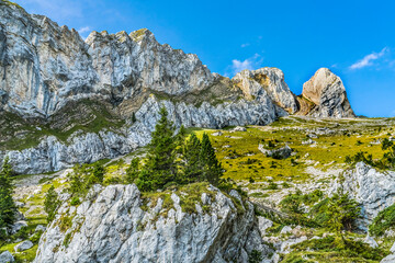 Rock Cliffs Pastures Climbing Mount Pilatus Lucerne Switzerland