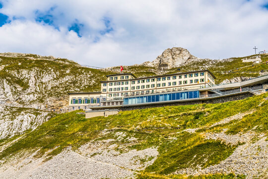 Hotel Summit Observation Point Climbing Mount Pilatus Lucerne Switzerland