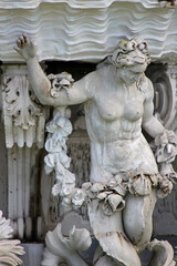 baroque fountain at the belvedere in vienna (austria) 