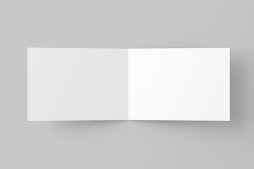 A4 A5 A6 Landscape Folded Invitation Card With Envelope 3D Rendering White Blank Mockup - obrazy, fototapety, plakaty