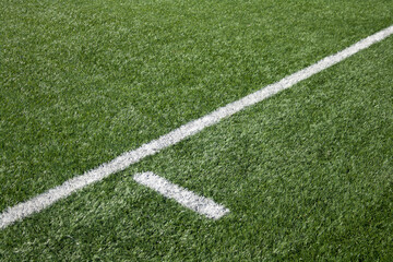 lines on an artificial grass soccer field 1
