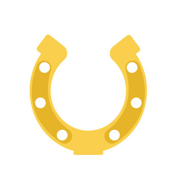 recommend clip art: Golden horseshoe on a white background. Vector illustration