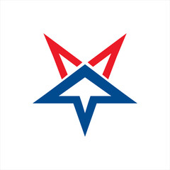 Vector logo design star with up arrow.