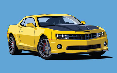 us muscle car illustration vector design - obrazy, fototapety, plakaty