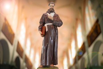 Saint Francis of Assisi catholic image - obrazy, fototapety, plakaty