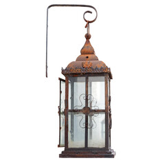 Old vintage street lamp lantern isolated