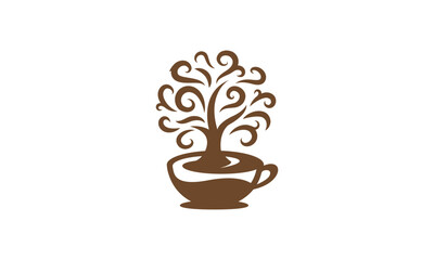 Coffee Tree Vector Logo Template. Coffee Tree Logo design for creative studio company and other.
