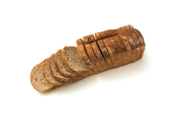 slices of wholemeal bread. isolated white background