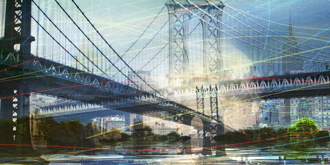 NYC Composition. Manhattan bridge