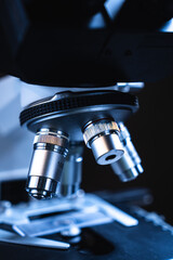 professional scientific equipment microscope for medicine scientist using in biotechnology science...
