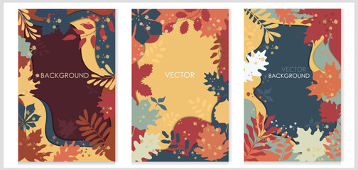 Vector background on an autumn theme with a place for text. Autumn leaves.