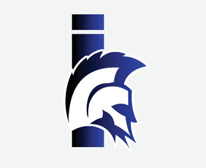 gladiator logo with letter I, fitness logo sports logo