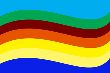 Top view, Soft blurred rainbow pattern lines curve background texture for design or stock photo, colourful backdrop, red blue green