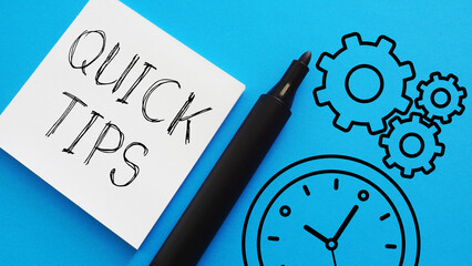 Quick tips are shown using a text