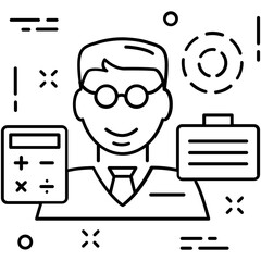 Businessman Line Vector Icon 