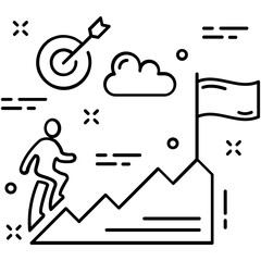 Achievement Line Vector Icon 