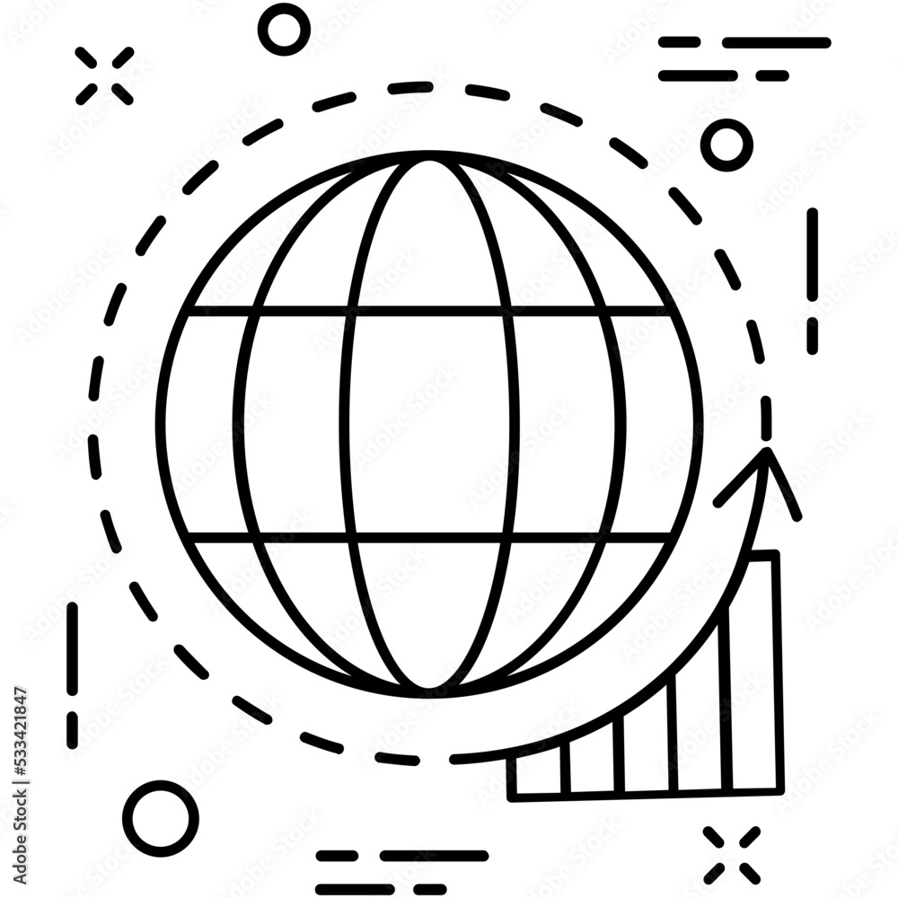 Poster Globe Line Vector Icon