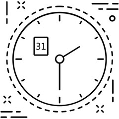 Clock Line Vector Icon