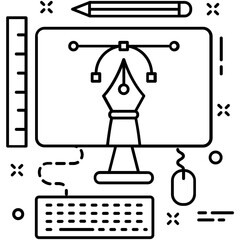 Graphic Design Line Vector Icon 