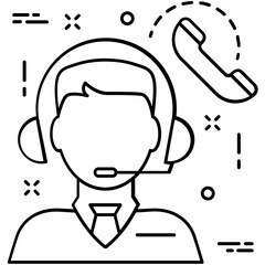 Customer service Line Vector Icon