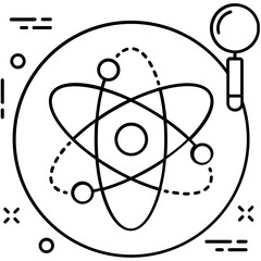 Atom Line Vector Icon