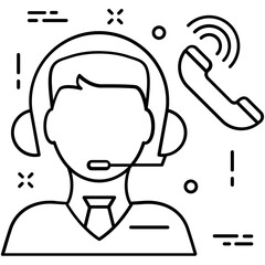 Customer Service Line Vector Icon