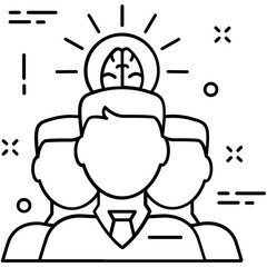 Teamwork Line Vector Icon 