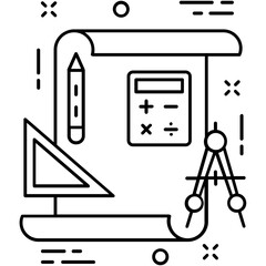 Drafting Line Vector Icon 