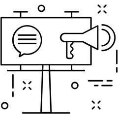 Ad Board Line Vector Icon