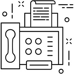 Fax Machine Line Vector Icon