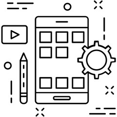 Mobile Development Line Vector Icon