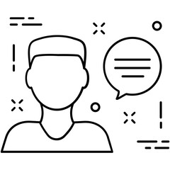 Talking Line Vector Icon