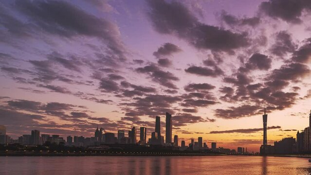 sunset over the city