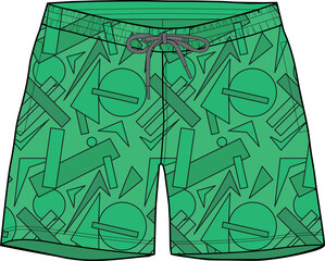 MEN AND BOYS BOTTOM WEAR RETRO 90S SHORTS VECTOR ILLUSTRATION