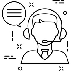 Customer Service Line Vector Icon