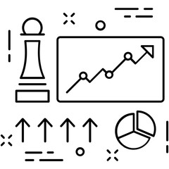 Growth Graph Line Vector Icon
