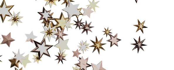 stars background, sparkle lights confetti falling. magic shining Flying christmas stars on night