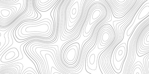 Abstract design with black and white abstract background. The concept of a conditional geography scheme and the terrain path. Wide size. Map on land vector terrain Illustration .paper texture design.