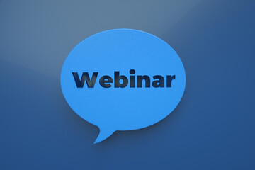 logo for online webinar, web conference, communication technology on the web to watch live stream, 3d render