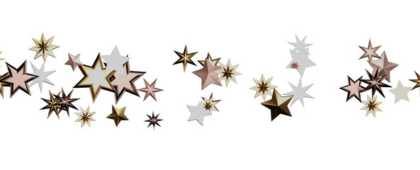 A gray whirlwind of golden snowflakes and stars. New