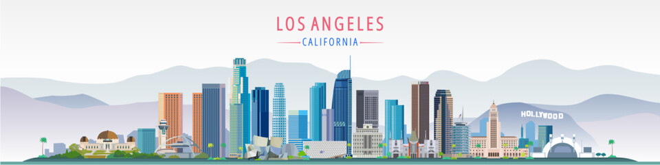 Los Angeles city skyline vector illustration, California United States.
- 533427020